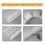 OFFO Clear Bird Spikes Pigeon Outdoor Spikes for Cat Keep Birds Raccoon Woodpecker Off Covers 8 Feet, Frosted White