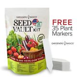Survival Vegetable Seeds Garden Kit Over 16,000 Seeds Non-GMO and Heirloom, Great for Emergency Bugout Survival Gear 35 Varieties Seeds for Planting Vegetables 35 Plant Markers Gardeners Basics
