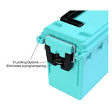 Sheffield 12633 Field Box, Pistol, Rifle, or Shotgun Ammo Storage Box, Tamper-Proof Locking Ammo Can, Water Resistant, Made in The U.S.A, Stackable, Teal