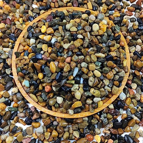 FANTIAN 10LB Pea Gravel for Landscaping,1/4 Inch Aquarium Gravel. Decorative River Rocks for Fish Tank Succulent Vase Cactus Bonsai Plant Soil Cover and Outdoor Landscaping Rocks