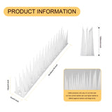 OFFO Clear Bird Spikes Pigeon Outdoor Spikes for Cat Keep Birds Raccoon Woodpecker Off Covers 8 Feet, Frosted White