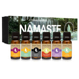 Namaste - Gift Set of 6 All Natural Fragrance Oils - Nightly Ritual, Citrus Mantra, Saje Present Moment, Sweet Namaste, Citrus Cleanse and Herbal Citrus - 10ML