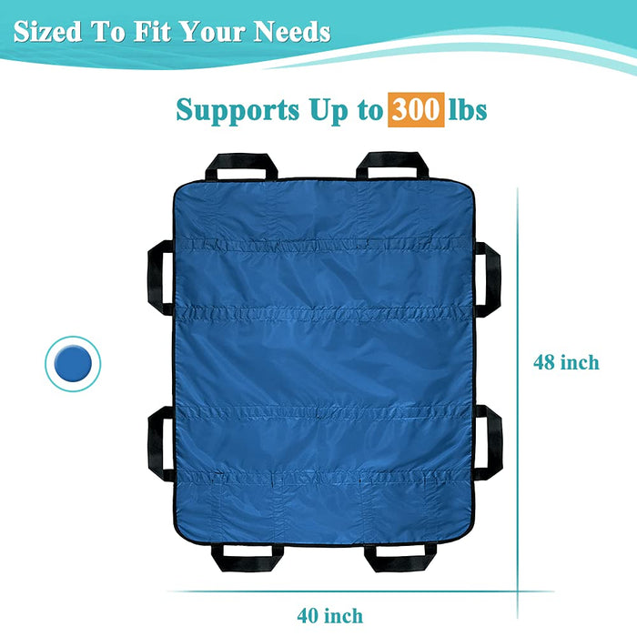 Positioning Bed Pad with Handles Hospital Sheets Transfer Board Belts Patient Lift Elderly Assistance Incontinence Mattress Sheets for Turning, Lifting, Repositioning Washable Underpads (48" x 40")