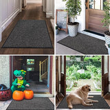 Mibao Dirt Trapper Mat for Indoor&Outdoor, 36"x60"(90x150cm), Grey Black,Washable Barrier Rug, Heavy Duty Non-Slip Entrance Shoes Scraper, Super Absorbent Front Door Carpet