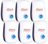 Ultrasonic Pest Repeller, 6 Packs, Indoor Pest Control, Pest Repellent Ultrasonic Plug in, Indoor Ultrasonic Repellent for Roach, Rodent, Mouse, Bugs, Mosquito, Mice