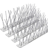 PANGCH Bird Spikes for Pigeons Small Birds,Stainless Steel Bird Spikes -No More Bird Nests & Poop-Disassembled Spikes 93 Strips 100.68 Feet Coverage