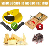 MGVDSES Mice Mouse Trap Bucket Flip Lid,Mouse Trap Bucket Indoor Outdoor,Humane Mouse Trap,Mouse Trap Bucket Lid Auto Reset | 5 Gallon Bucket Compatible | Mouse Trap Bucket Lid (2 Pack)