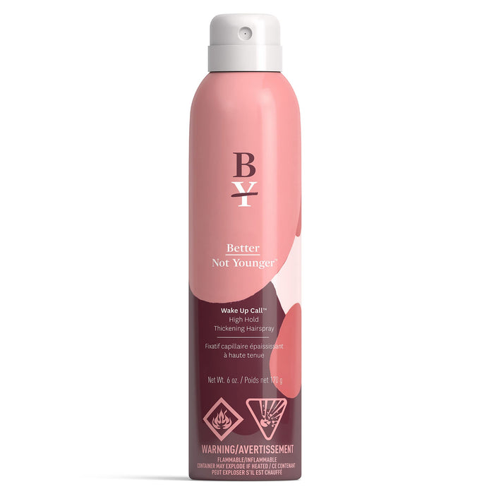 Better Not Younger WAKE UP CALL Hair Thickening Spray made with Biotin, Bamboo, Burdock and Hops - Volumizing Hairspray for Women Over 40, 6 oz