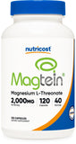 Nutricost Magnesium L-Threonate As Magtein 2000mg, 120 Capsules - Non-GMO, Gluten Free, Vegetarian Friendly