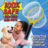 ASISNAI Bug Zapper 18" Electric Fly & Mosquito Swatter Racket - Outdoor/Indoor Killer for Flies, Battery-Operated Tennis Killing Zap, 3000 Volts Electronic Catcher, 2 AA Batteries Included - Yellow