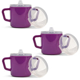 Providence Spillproof Compact 8oz Adult Sippy Cup with 2 Handles - Sip Cups for Adults for Limited Mobility - Handicapped Accessories - Handicap Cups for Elderly Care - Made in the USA - Purple - 3