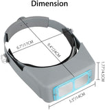 SUNJOYCO Head Mount Magnifier Headset, Headband Magnifying Glasses Optivisor Jeweler Loupe Magnify Goggles Visor with 4 Replaceable Optical Lens 1.5X, 2.0X, 2.5X, 3.5X Magnification for Repair, Crafts