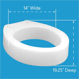 Carex Toilet Seat Riser, Round Raised Toilet Seat Adds 3.5 inches to Toilet Height, for Assistance Bending or Sitting, 300 Pound Weight Capacity Toilet Riser