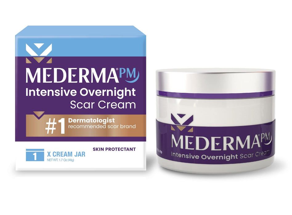 Mederma PM Intensive Overnight Scar Cream, Works with Skin's Nighttime Regenerative Activity, Clinically Shown to Make Scars Smaller and Less Visible, 1.7 Oz (48g)