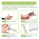 Valibe Bird Spikes for Pigeons Small Birds 100ft Bird Deterrent Devices Bird Repellet Spikes Stainless Steel Critter Pricker Woodpecker Cat with Uninstalled Pins
