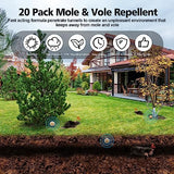 20 Packs Mole Repellent, Vole Repellent Outdoor, Powerful Mole Deterrent for Yard, Gopher Repellent, Mole Repellant for Lawn, Mole Control, Keep Mole and Vole Out of Your Garden