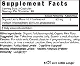 Nutri Organic Lions Mane Supplement Capsules - 1900 mg, 10:1 Dual Extraction, 120 Count - Lion's Mane Mushroom Extract (Fruiting Body) - Third Party Tested Lions Mane Organic Supplement