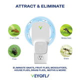 VEYOFLY, Flying Insect Trap, Insect Catcher, Indoor Fly Trap, Safer Home, Fruit Fly Traps for Gnat, Moth, Mosquito, Bug Light Plug in Insect Killer (2 Device + 6 Glue Cards)