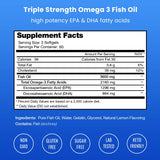 Omega 3 Fish Oil Supplements 3600mg with EPA & DHA | High Potency Omega 3 Supplement to Support Heart, Brain, Joints, Skin, Eyes & Immune Health | 180 Natural Lemon Burpless Fish Oil Capsules