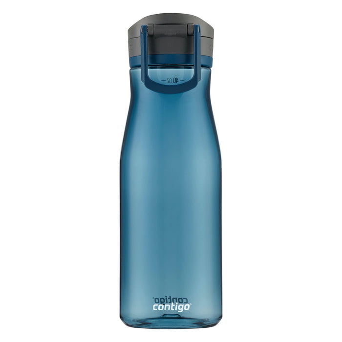 Contigo Jackson 2.0 BPA-Free Plastic Water Bottle with Leak-Proof Lid, Chug Mouth Design with Interchangeable Lid and Handle, Dishwasher Safe, 40oz Blueberry