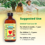 ChildLife Liquid Cod Liver Oil for Kids - Purified Arctic Cod Liver Oil, Supports Healthy Brain Function, All-Natural, Non-GMO, Gluten-Free - Natural Strawberry Flavor, 8 Fl Oz Bottle