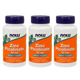Now Foods Now Foods Zinc Picolinate, 50 mg, 120 Veg Capsules, 3 Pack
