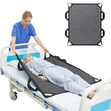 TINFAU 45" x 36" Positioning Bed Pad with Handles Washable Draw Sheets for Hospital Bed Ridden Patient Clothes Waterproof Glide Sheets for Patients Moving Pad for Lifting &Transfer Sheet Nylon, Grey