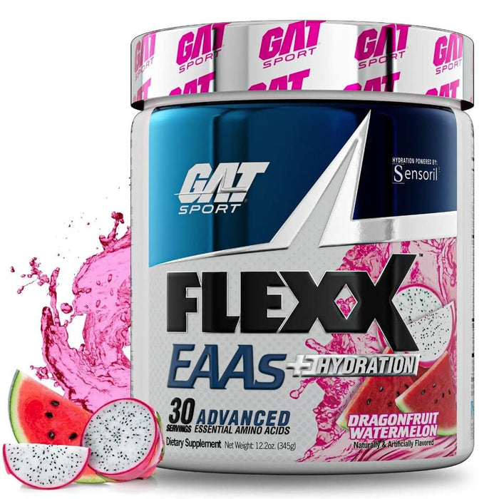 GAT SPORT Flexx EAAs + Hydration, Advanced Essential Amino Acids, 30 Servings (Dragonfruit Watermelon)
