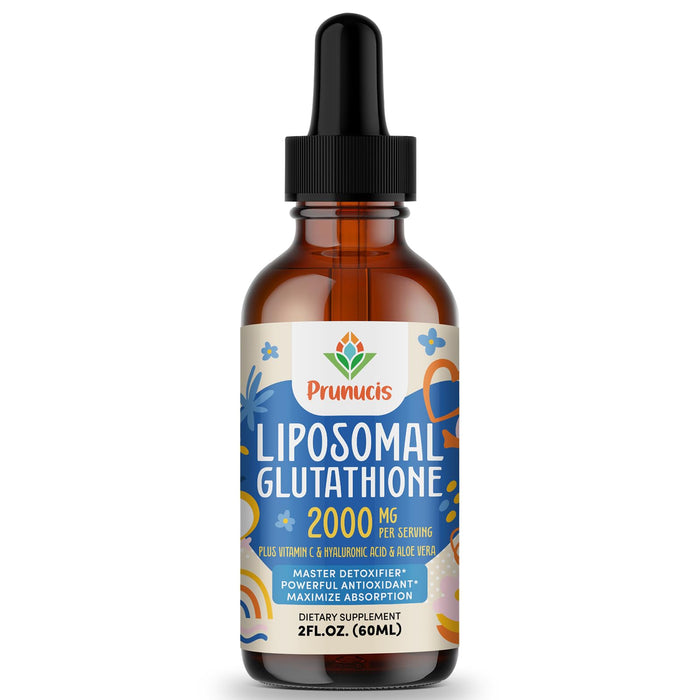 2000MG Liposomal Glutathione Liquid, 98% Absorption, Glutathione Liquid Supplement, Active Form L- Glutathione, Powerful Antioxidant NON-GMO for Immune System, Aging Defense, Detoxifier, 2 FL.OZ