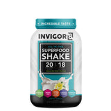 INVIGOR8 Superfood Protein Shake with Immunity Boosters - Gluten-Free Non GMO Meal Replacement Shake with Probiotics and Omega 3 (645 Grams) (French Vanilla)