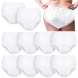 Weewooday 10 Pcs Adult Plastic Pants Fit for Use with Diapers Waterproof Incontinence Underpants EVA Pull on Cover Pants Leak Proof Washable Incontinence Pants for Men Women Elderly, White (XX-Large)