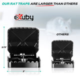 eXuby Large Powerful Rat Traps (20 Pack) - Kills Instantly with Powerful Steel Spring - Setup in Seconds - Wash & Reuse Over & Over - Hands Free Disposal - Rat Control Without Harmful Poisons or Chem