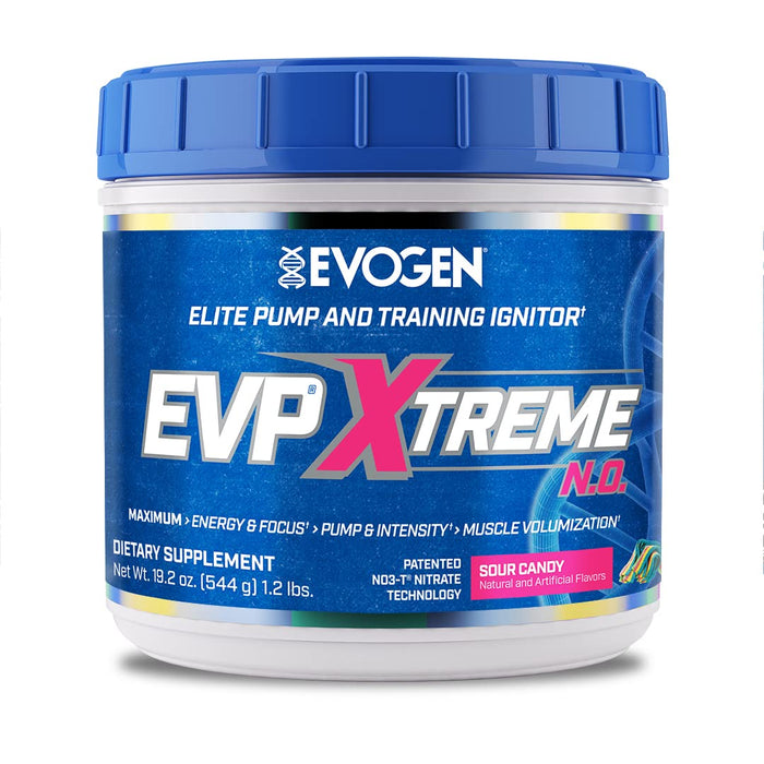 Evogen EVP Xtreme NO | Arginine Nitrate, Beta-Alanine, Citrulline Pre-Workout, Nitric Oxide, Muscle Pump | 40 Servings (Sour Candy)