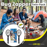 ZAP IT! Bug Zapper Rechargeable Bug Zapper Racket, 4,000 Volt, USB Charging Cable, 2 Pack