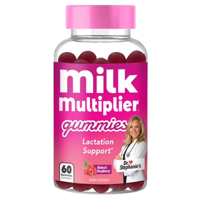 Dr. Stephanie's Milk Multiplier Lactation Support Gummies - Fenugreek Free Breastfeeding Supplement for Milk Supply Increase - with Milk Thistle, Fennel Seed, Alfafa - Postpartum & Nursing Essentials