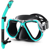 Greatever Dry Snorkel Set,Panoramic Wide View,Anti-Fog Scuba Diving Mask,Professional Snorkeling Gear for Adults