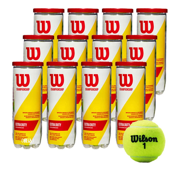 WILSON Championship Tennis Balls Extra Duty, 4 Can Pack (3 Balls) kateminimalist