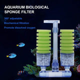 UPETTOOLS Aquarium Biochemical Sponge Filter, Ultra Quite Aquarium Air Pump Double Head Bio Sponge Fish Tank Foam Filter