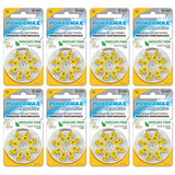 Powermax Size 10 Hearing Aid Batteries, Made In USA, Yellow Tab, 64 Count