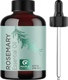 Pure Rosemary Essential Oil with Dropper - Undiluted Rosemary Oil for Hair Skin and Nails and Refreshing Aromatherapy Oil for Diffusers - Rosemary Essential Oil for Cleansing Dry Scalp Care 4oz