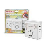 Riddex Sonic Plus Ultrasonic Pest Repeller, Plugs in with extra Outlets Indoor Use - Insect Repellent - Bug Repellents for Home Defense - Protect Against Rodents & Insects, Chemical Free(3 Pack White)