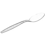 [300 Pack] Heavyweight Disposable Clear Plastic Tea Spoons - Engraved Design