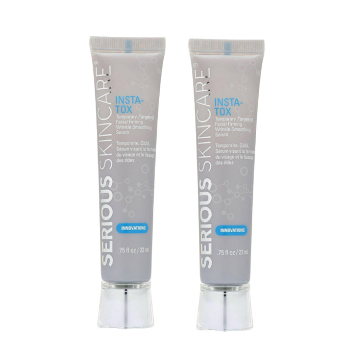 Serious Skincare INSTA-TOX Instant Wrinkle Smoothing Serum - Improves appearance of Fine Lines & Wrinkles -Temporarily Tightens Skin - Instant Line Filler - Two .75 oz. Tubes (2Pack)