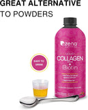 Zena Liquid Collagen Peptides + 5000mcg Biotin for Women & Men - Promotes Hair, Nails, Skin - Type 1 & 3-2500mg Collagen, 60 Servings 20.3 Fl Oz