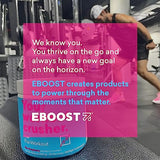 EBOOST POW Natural Pre Workout Powder – 15 Packets - Blue Raspberry - A Pre Workout Supplement for Performance, Joint Mobility Support, Energy, Focus - Men & Women - Non-GMO, Gluten-Free, No Creatine