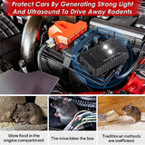 4 Pack Ultrasonic Rodent Repellent Under Hood Animal Repeller Battery Powered Rat Deterrent Out of Car Engines Mouse Blocker with LED Strobe Lights Car Truck RV Rodent Defense Vehicle Protection