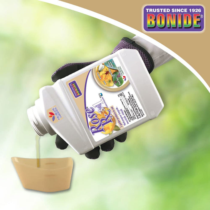 Bonide Rose Rx Multi-Purpose Fungicide, Insecticide and Miticide, 16 oz Concentrated Solution for Organic Gardening