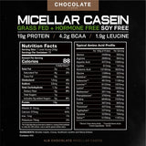 MUSCLE FEAST Pasture Raised + Grass Fed Micellar Casein + RBST/rBGH Free, Chocolate, 4lb