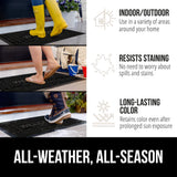 Gorilla Grip 100% Waterproof All-Season WeatherMax Doormat, Durable Natural Rubber, Stain and Fade Resistant, Low Profile, Indoor Outdoor Door Mats, Easy Clean Entrance Mat, 17x29, Black Welcome