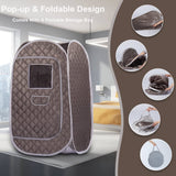 Portable Sauna Tent, Foldable One Person Full Body Spa for Detox Therapy Without Steamer - Dark Grey